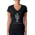 thumbnail image 1 of LA Pop Art Women's Word Art V-Neck T-Shirt - Arizona Cities, 1 of 2
