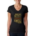 thumbnail image 1 of LA Pop Art Women's Word Art V-Neck T-Shirt - Az Pics, 1 of 2