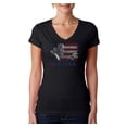 thumbnail image 1 of LA Pop Art Women's Word Art V-Neck T-Shirt - BARACK OBAMA - ALL LYRICS TO AMERICA THE BEAUTIFUL, 1 of 2