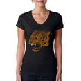thumbnail image 1 of LA Pop Art Women's Word Art V-Neck T-Shirt - Beast Mode, 1 of 2