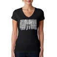 thumbnail image 1 of LA Pop Art Women's Word Art V-Neck T-Shirt - Brooklyn Bridge, 1 of 2