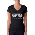 thumbnail image 1 of LA Pop Art Women's Word Art V-Neck T-Shirt - California Shades, 1 of 2