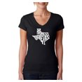 thumbnail image 1 of LA Pop Art Women's Word Art V-Neck T-Shirt - DONT MESS WITH TEXAS, 1 of 2