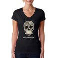 thumbnail image 1 of LA Pop Art Women's Word Art V-Neck T-Shirt - Dia De Los Muertos, 1 of 2