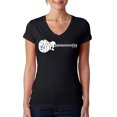 thumbnail image 1 of LA Pop Art Women's Word Art V-Neck T-Shirt - Don't Stop Believin', 1 of 2
