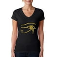 thumbnail image 1 of LA Pop Art Women's Word Art V-Neck T-Shirt - EGYPT, 1 of 2