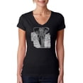 thumbnail image 1 of LA Pop Art Women's Word Art V-Neck T-Shirt - ELEPHANT, 1 of 2