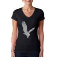 thumbnail image 1 of LA Pop Art Women's Word Art V-Neck T-Shirt - Eagle, 1 of 2