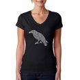 thumbnail image 1 of LA Pop Art Women's Word Art V-Neck T-Shirt - Edgar Allen Poe's The Raven, 1 of 2