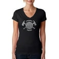 thumbnail image 1 of LA Pop Art Women's Word Art V-Neck T-Shirt - FIREMAN'S PRAYER, 1 of 2