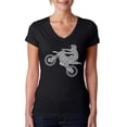 thumbnail image 1 of LA Pop Art Women's Word Art V-Neck T-Shirt - Freestyle Motocross - FMX, 1 of 2