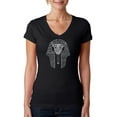 thumbnail image 1 of LA Pop Art Women's Word Art V-Neck T-Shirt - KING TUT, 1 of 2