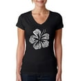 thumbnail image 1 of LA Pop Art Women's Word Art V-Neck T-Shirt - Mahalo, 1 of 2