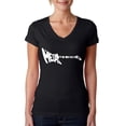 thumbnail image 1 of LA Pop Art Women's Word Art V-Neck T-Shirt - Metal Head, 1 of 2