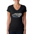 thumbnail image 1 of LA Pop Art Women's Word Art V-Neck T-Shirt - North Carolina, 1 of 2