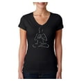 thumbnail image 1 of LA Pop Art Women's Word Art V-Neck T-Shirt - POPULAR YOGA POSES, 1 of 2