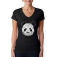 thumbnail image 1 of LA Pop Art Women's Word Art V-Neck T-Shirt - Panda, 1 of 2