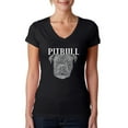 thumbnail image 1 of LA Pop Art Women's Word Art V-Neck T-Shirt - Pitbull Face, 1 of 2