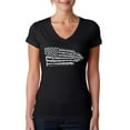thumbnail image 1 of LA Pop Art Women's Word Art V-Neck T-Shirt - Pledge of Allegiance Flag, 1 of 2