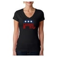 thumbnail image 1 of LA Pop Art Women's Word Art V-Neck T-Shirt - REPUBLICAN - GRAND OLD PARTY, 1 of 2