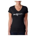 thumbnail image 1 of LA Pop Art Women's Word Art V-Neck T-Shirt - RIFLEMANS CREED, 1 of 2