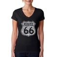 thumbnail image 1 of LA Pop Art Women's Word Art V-Neck T-Shirt - Route 66 - Life is a Highway, 1 of 2