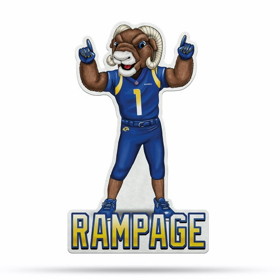 LA RAMS MASCOT SHAPE CUT CARDED PENNANT