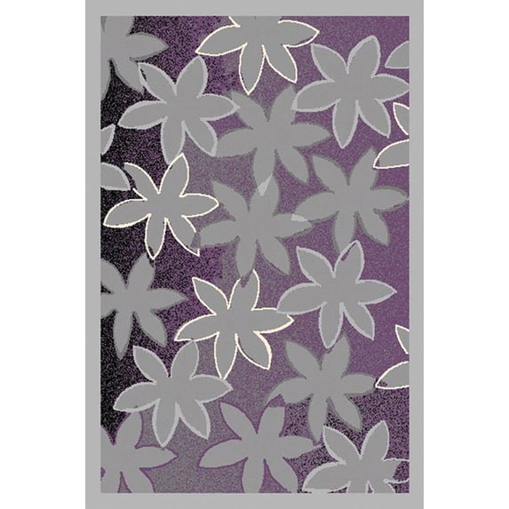 La Rugs Urban Area Rugs - 502-90 Contemporary Gray Petals Leaves Stars Gradient Rug