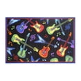 thumbnail image 1 of Fun Time Nylon 51"x78" Guitars Area Rug in Multi-Color, 1 of 2