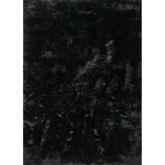 LA Rug Linens RugBerry Black Faux Sheepskin Shag Area Rug Soft Shaggy Carpet 4' x 5' Faux Fur, Polyester Pet Friendly, Stain Resistant 4' x 6' Kids