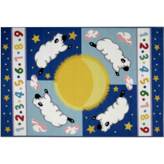 LA Rug OLK-057 1929 Olive Kids Collection - Sleepy Sheep Rug - 19 x 29 Inch