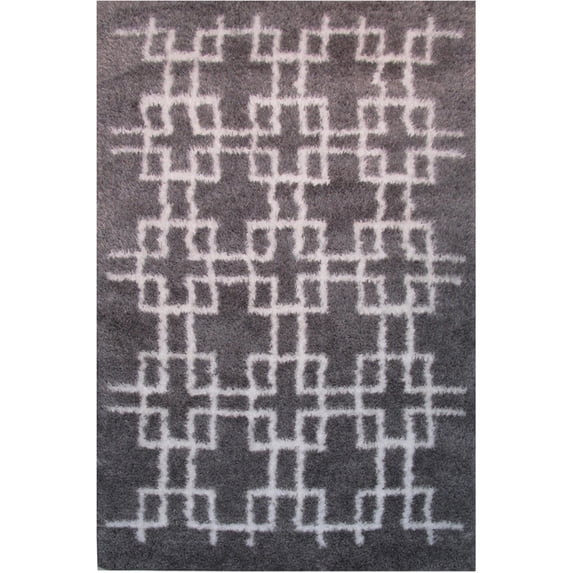 La Rugs Touch Area Rugs - 359-91 Contemporary Gray Blocks Interlocking Cubes Connected Rug