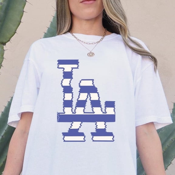 LA Shirt, Unisex LA Shirt, Los Angeles Shirt, Glitch Style, Retro LA Shirt, Comfort Colors, Los Angeles Baseball Shirt