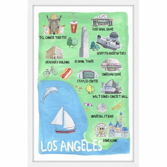 "LA Site Map" Framed Painting Print