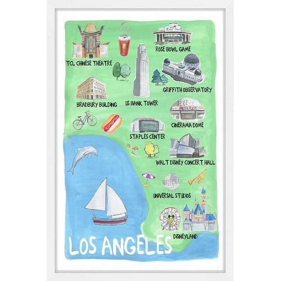 "LA Site Map" Framed Painting Print