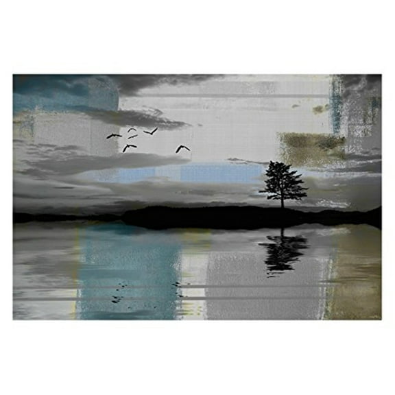 "LA Skyline Circle" Framed Painting Print