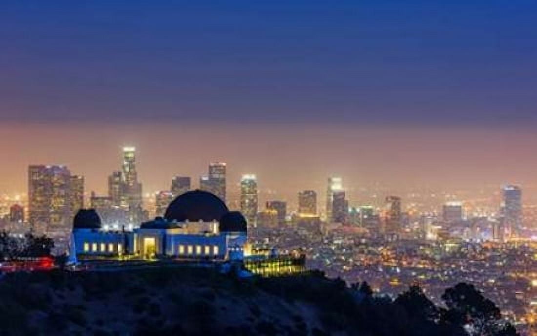 LA Skyline with Griffith Observatory Canvas Art - Toby Harriman Visuals (24 x 36)