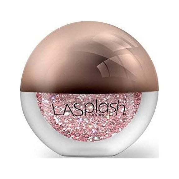 LA Splash Cosmetics Metallic Champagne Loose Glitter Eyeshadow Powder for Lips/Hair/Nail/Body - Crystallized Glitter (Fuzzy Flamingo)