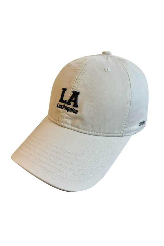 LA State Acronym Embroidered Baseball Cap Adjustable Unstructured Dad Hat Dadhat Style, Grey