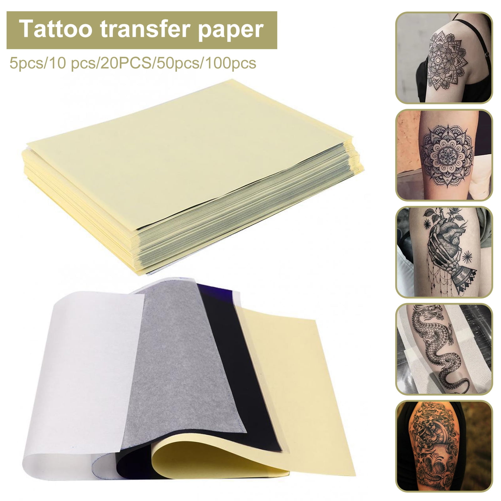 A4 5 sets for Men Women Printable Laser Tattoo Transfer Paper Waterslide  Temporary Tattoos Paper - AliExpress