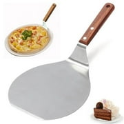LA TALUS 13inch Round Wooden Handle Stainless Steel Cake Pizza Shovel Kitchen Baking Tool