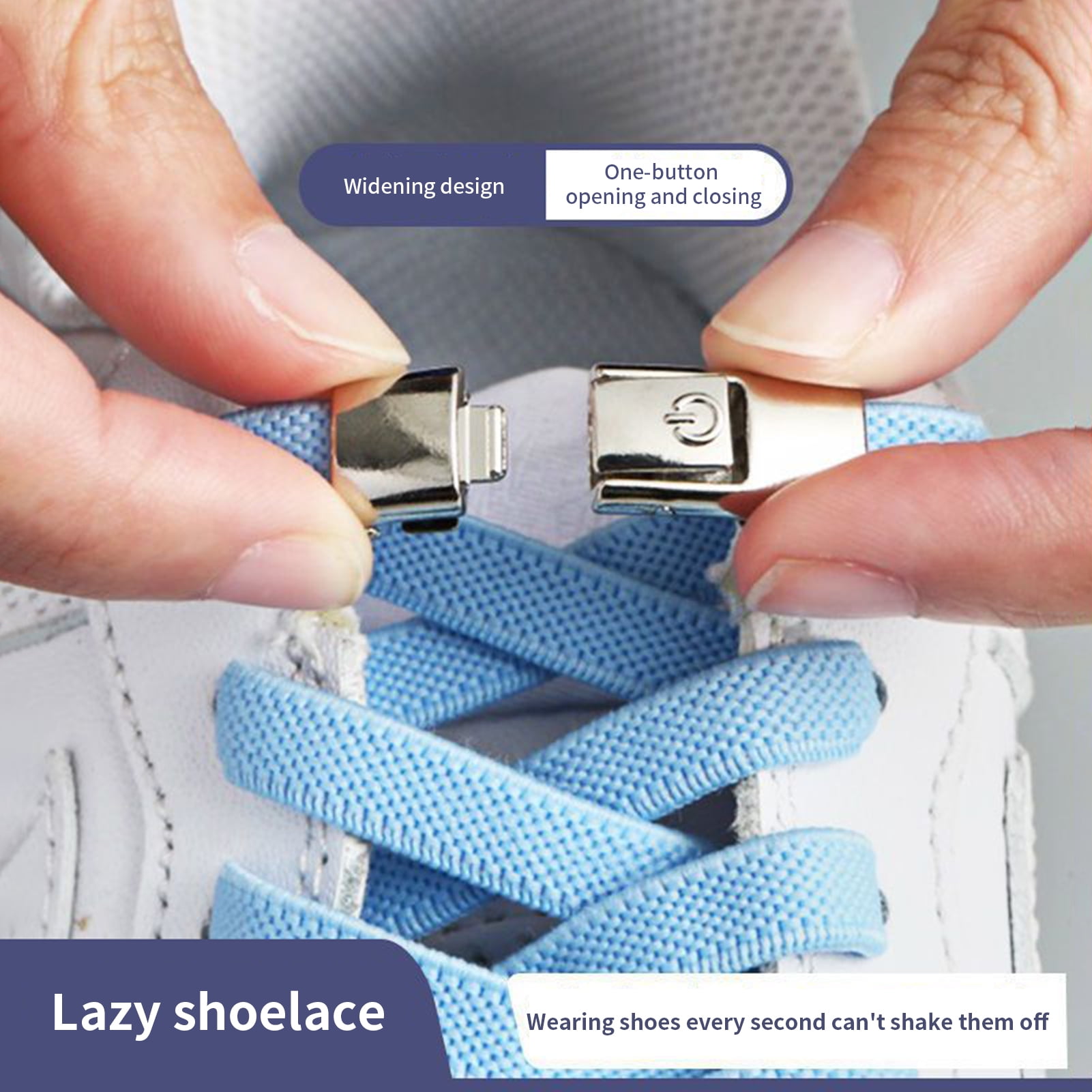 LA TALUS 2Pcs Shoes Laces Fastener No Tie Shoelaces Press Type Creative