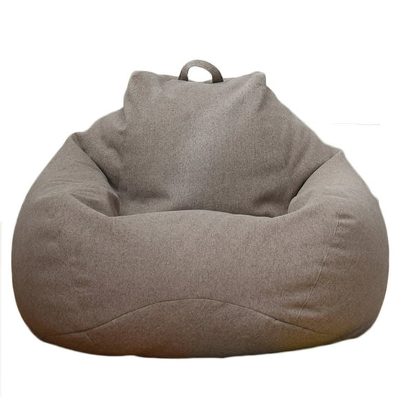 LA TALUS Solid Color Cloth Lazy Lounger Bean Bag Sack Chair Sofa Dust Cover Decoration Brown L