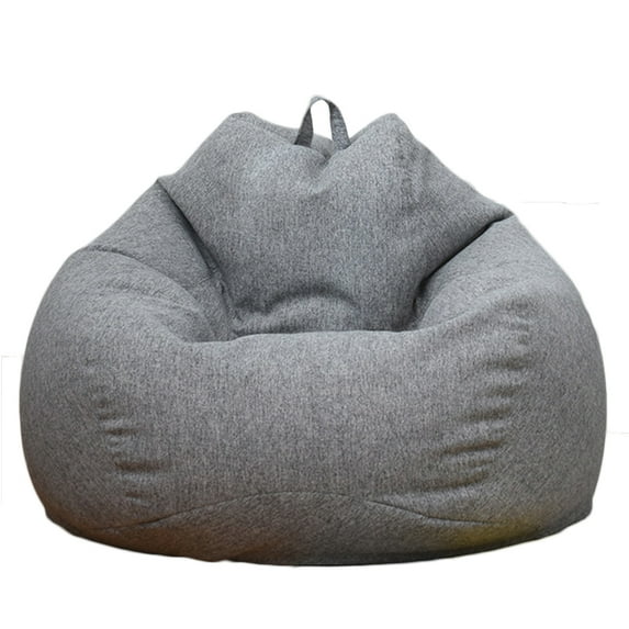LA TALUS Solid Color Cloth Lazy Lounger Bean Bag Sack Chair Sofa Dust Cover Decoration Dark Grey M