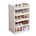 thumbnail image 1 of LA TALUS Sturdy Shoe Rack Stable Minimalistic Narrow Three-dimensional Density Board Layered Partition Shoes Organizer Home Furniture White One Size, 1 of 11