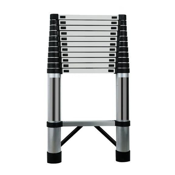 LA TALUS Telescoping Extension Ladder, Stainless Steel Folding Telescopic Ladder with Locking Mechanism, Multi-Purpose Collapsible Ladder for Home or RV Outdoor Work, Heavy Duty 330 lbs Loa