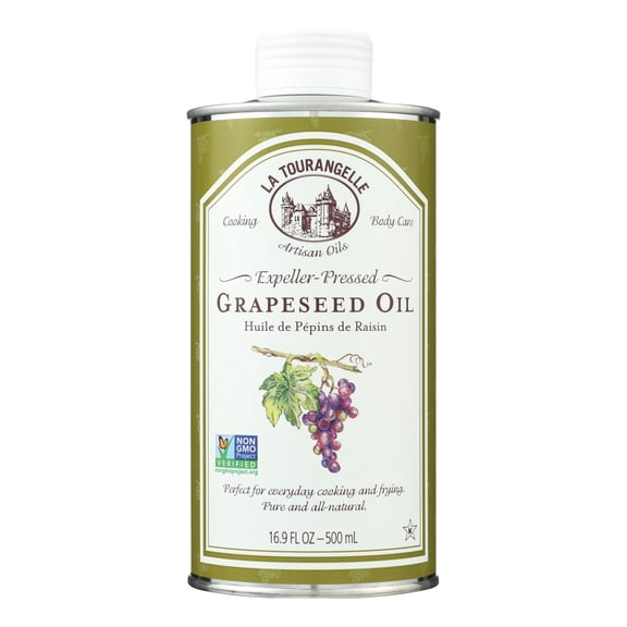 LA TOURANGELLE - Natural Expeller - Pressed Grapeseed Oil for Cooking - 6 Fo, Case of 6