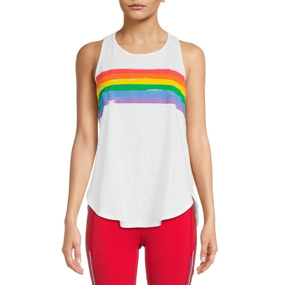 LA Thread Women's Rainbow Graphic Tulip Tank Top