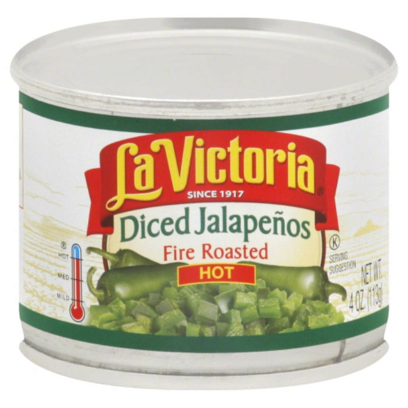 LA VICTORIA PEPPER JALPNO DICED HOT 4 OZ - Pack of 24