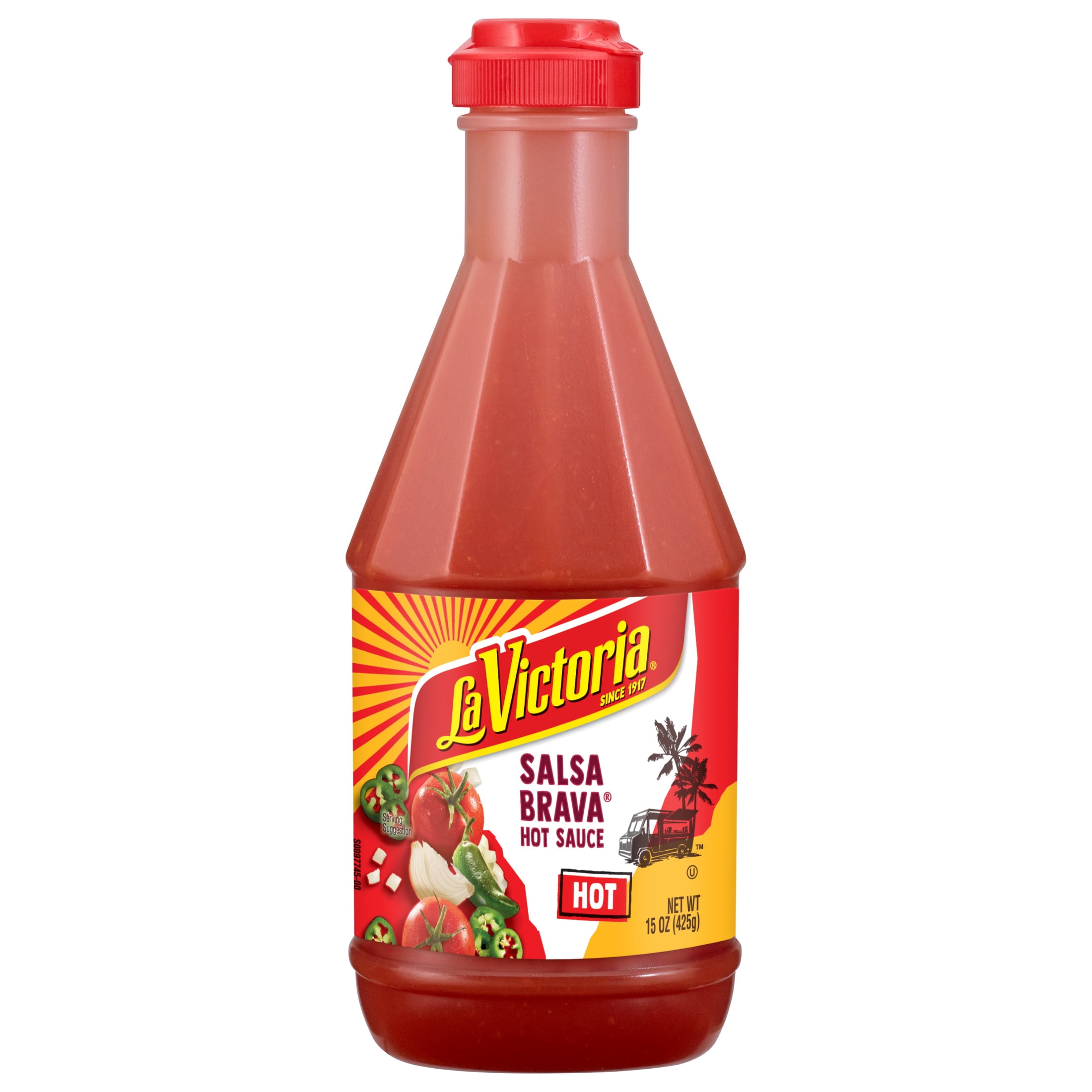 LA VICTORIA SALSA BRAVA Hot Sauce, Shelf Stable, 15 oz Plastic Squeeze Bottle